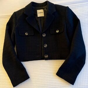 Sandro Cropped Tweed Blazer